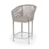 4SiS "Марсель" стул полубарный плетеный из роупа, каркас из стали светло-серый (RAL7035) муар, роуп бежевый круглый, ткань Mossle бежевая, пос.H65